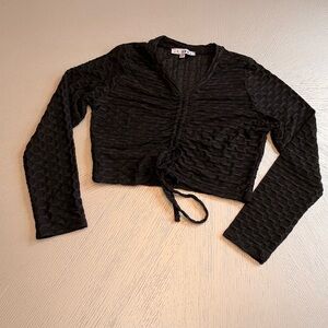 Black Textured active wear set